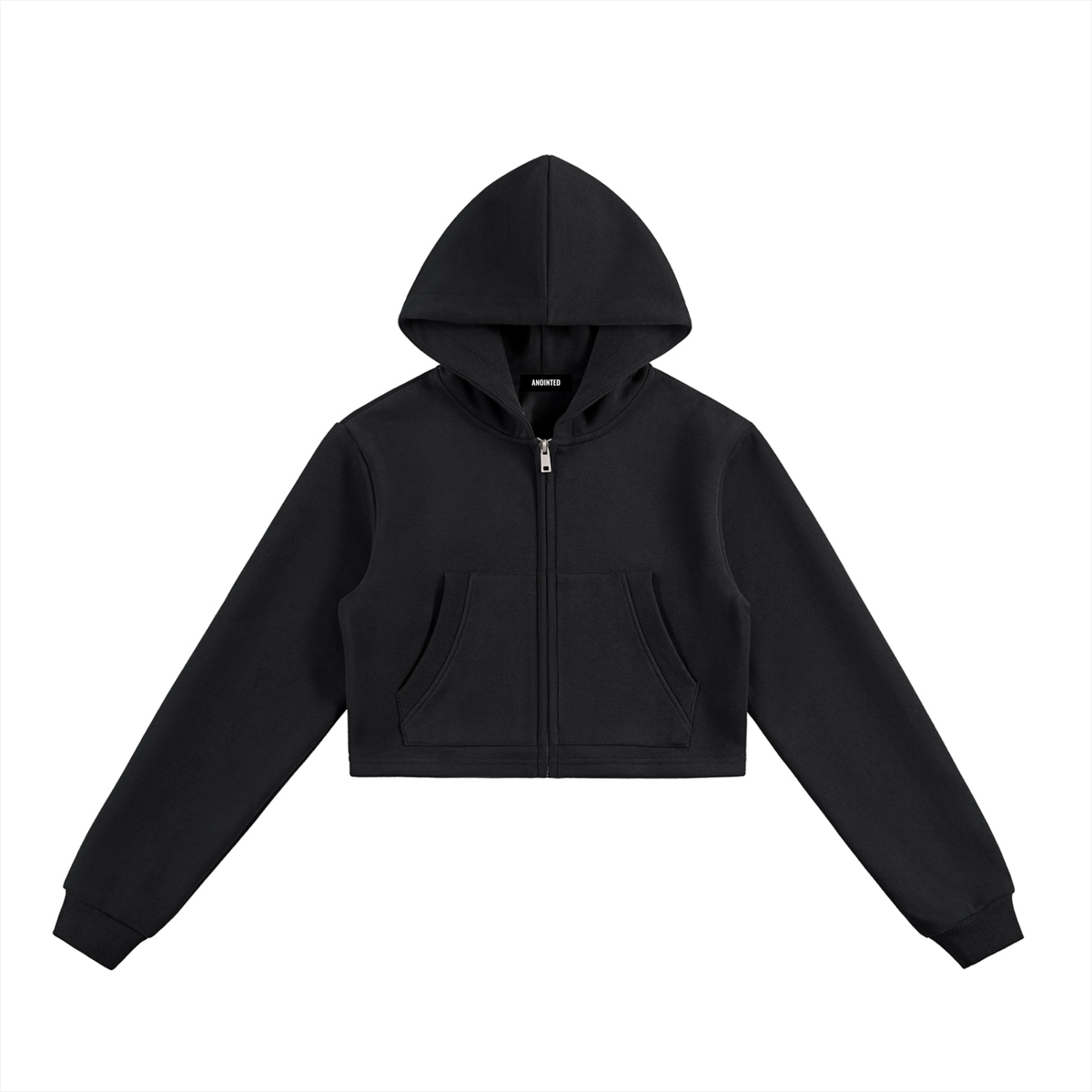 Cropped Zip-Up Hoodie