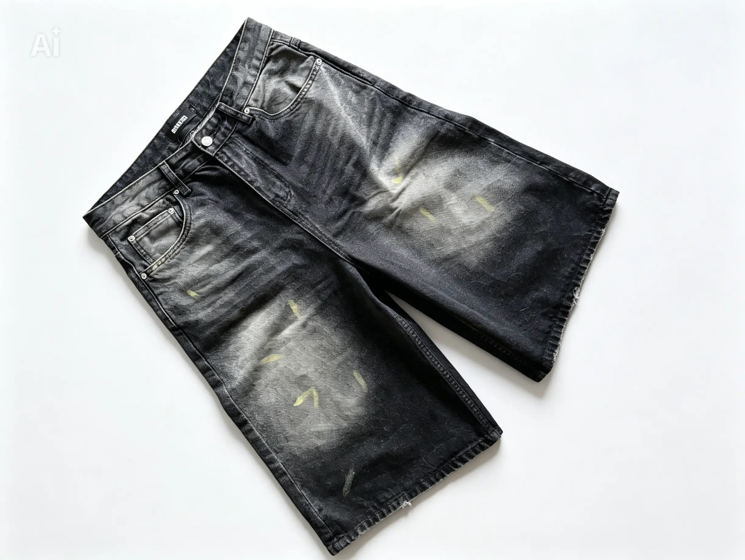 Men’s Vintage Wash Wide Leg Denim Shorts