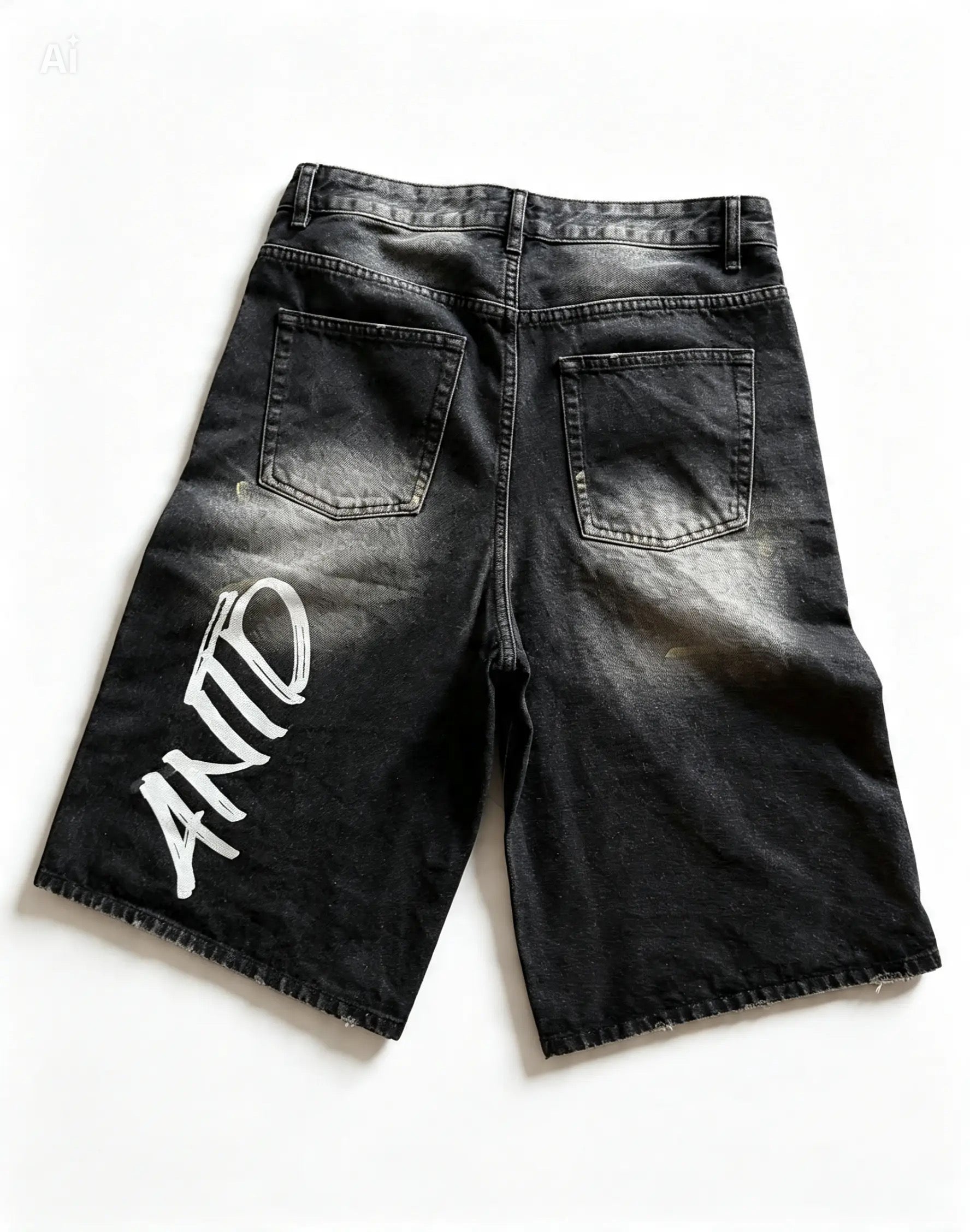 Men’s Vintage Wash Wide Leg Denim Shorts