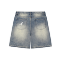 Faded Distressed Baggy Denim Shorts