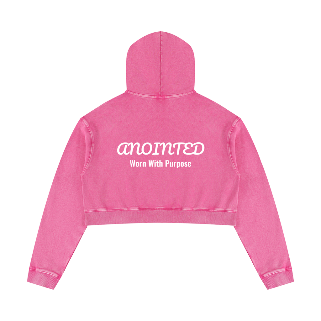 Women’s Mineral Washed Crop Hoodie
