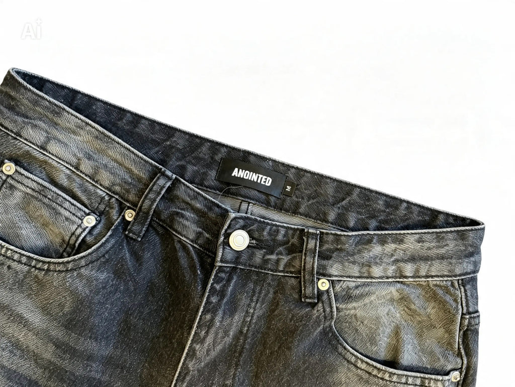 Men’s Vintage Wash Wide Leg Denim Shorts