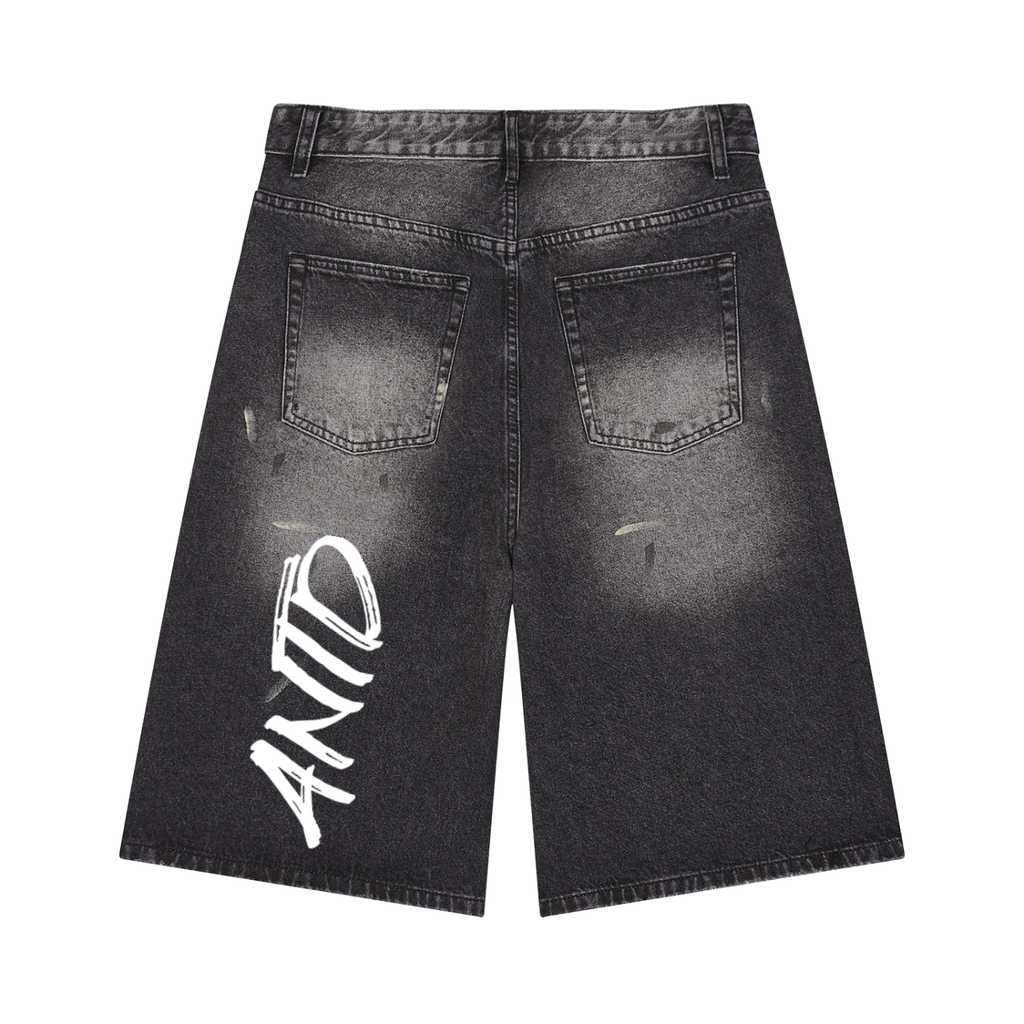 Men’s Vintage Wash Wide Leg Denim Shorts