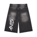 Men’s Vintage Wash Wide Leg Denim Shorts