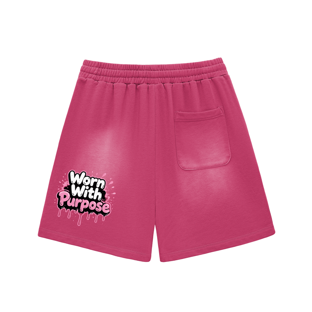 Sun Fade Raw Edge Cotton Shorts