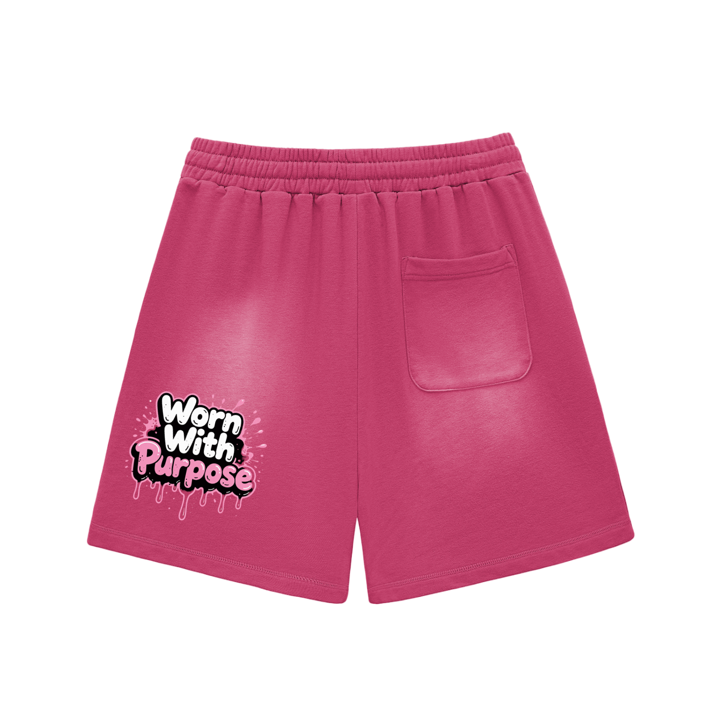 Sun Fade Raw Edge Cotton Shorts