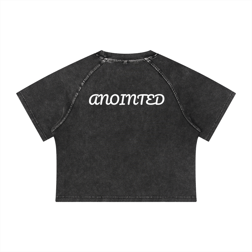 Women's Mineral Wash Raglan Crop T-Shirt